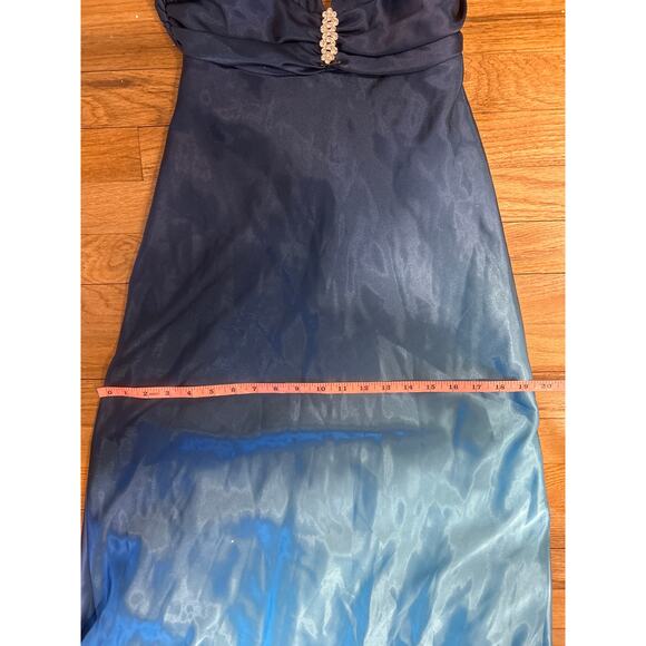 Cache Blue Ombre Satin Gown Y2K Vintage sz 4 - Picture 4 of 10